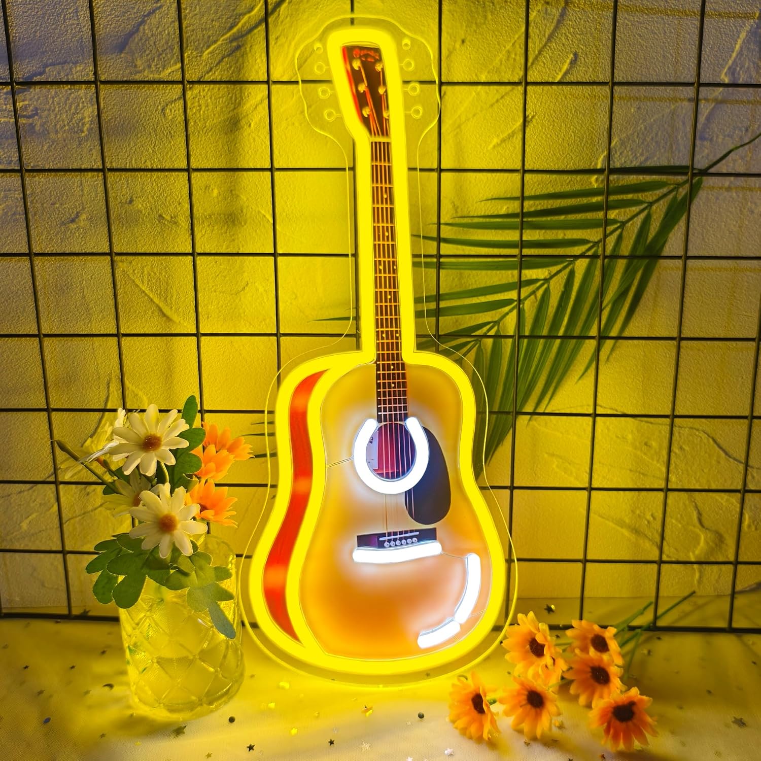 Party Games For Christmas - Enseigne néon LED pour guitare acoustique,